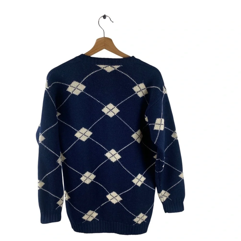 Vintage Nordstrom Wool Button Front Blue Size Small